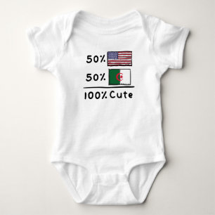 50 % amerikanskt 50 % algeriskt 100 % Cute Algerie T Shirt