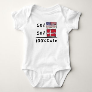50 % amerikanskt 50 % danskt 100 % Cute Danmark US T Shirt