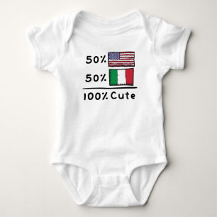 50 % amerikanskt 50 % italienskt 100 % USA flagga  T Shirt