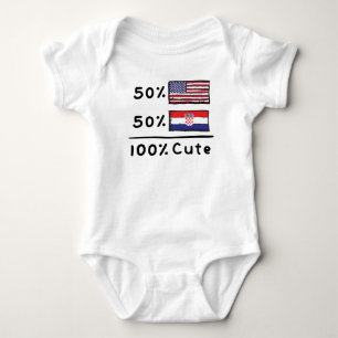 50 % amerikanskt 50 % kroatiskt 100 % Cute Kroatie T Shirt