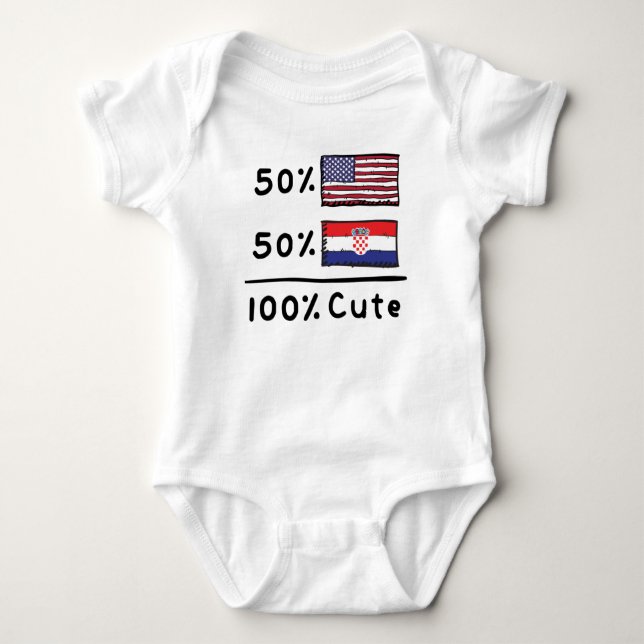 50 % amerikanskt 50 % kroatiskt 100 % Cute Kroatie T Shirt (Framsida)