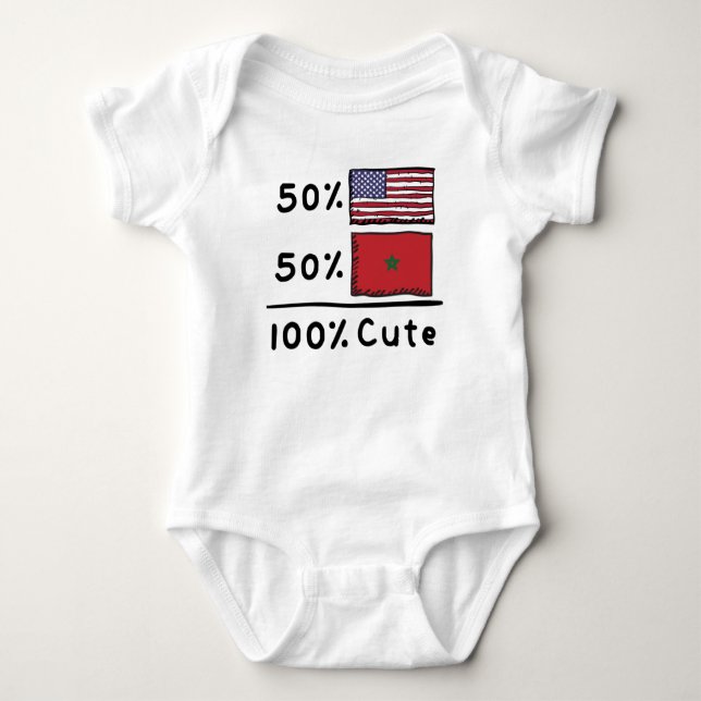 50 % amerikanskt 50 % marockanskt 100 % Cute Maroc T Shirt (Framsida)