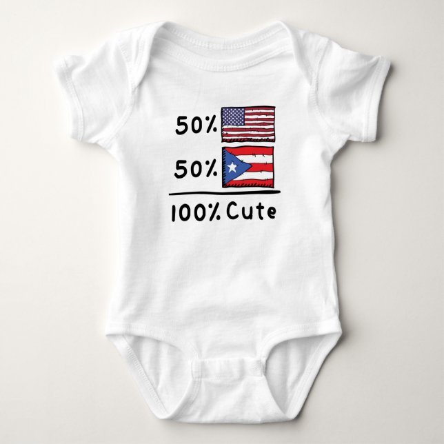 50 % amerikanskt 50 % Puerto Rican 100 % Cute Puer T Shirt (Framsida)