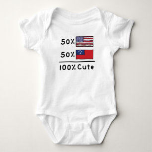 50 % amerikanskt 50 % samoan 100 % Cute Samoa USA T Shirt