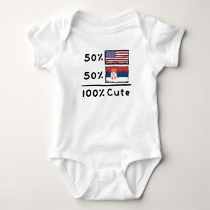 50 % amerikanskt 50 % serbiskt 100 % Cute Serbien  T Shirt