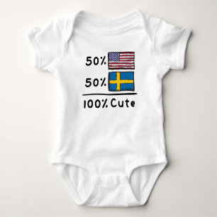 50 % amerikanskt 50 % svenskt 100 % Cute Sverige U T Shirt
