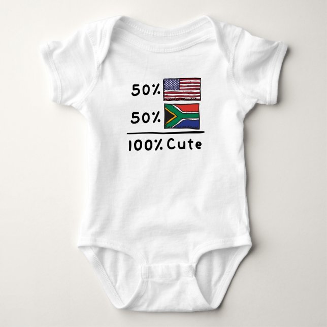50 % amerikanskt 50 % sydafrikanskt 100 % rabatt s t shirt (Framsida)