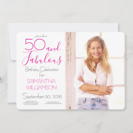 50 and Fabulous | 50th Birthday Elegant Photo Inbjudningar