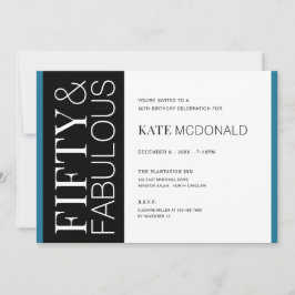 50 and Fabulous 50th Birthday Invitation Inbjudningar