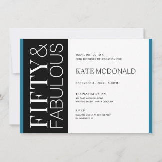 50 and Fabulous 50th Birthday Invitation Inbjudningar