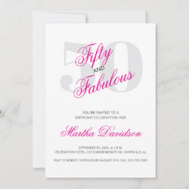 50 and Fabulous | 50th Birthday Invitation Inbjudningar