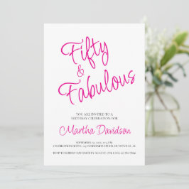 50 and Fabulous | 50th Birthday Invitation Inbjudningar