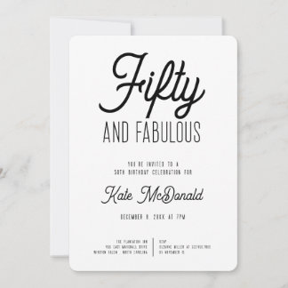 50 and Fabulous 50th Birthday Invitation Inbjudningar