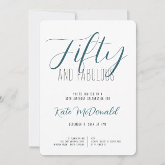 50 and Fabulous 50th Birthday Invitation Inbjudningar