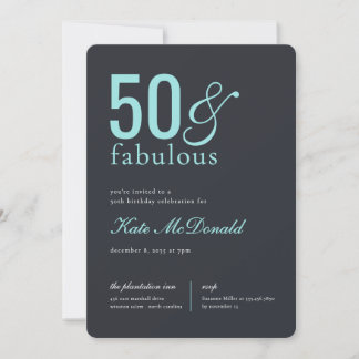 50 and Fabulous 50th Birthday Invitation Inbjudningar