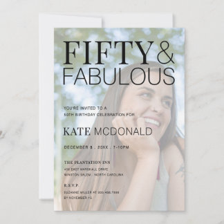 50 and Fabulous 50th Birthday Invitation Inbjudningar
