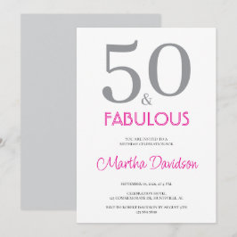 50 and Fabulous | 50th Birthday Invitation Inbjudningar
