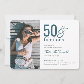 50 and Fabulous 50th Birthday Invitation Inbjudningar