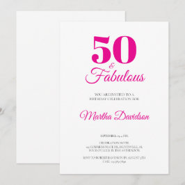 50 and Fabulous 50th Birthday Party invitation Inbjudningar