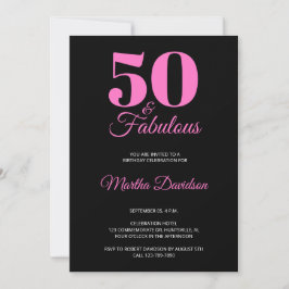 50 and Fabulous 50th Birthday Party invitation Inbjudningar
