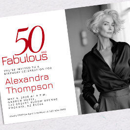 50 and Fabulous | 50th Birthday Party Invitation Inbjudningar