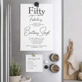 50 and Fabulous | 50th Birthday Party Invitation Inbjudningar