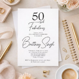 50 and Fabulous | 50th Birthday Party Invitation Inbjudningar