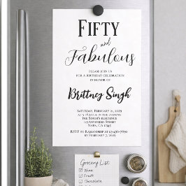 50 and Fabulous | 50th Birthday Party Invitation Inbjudningar
