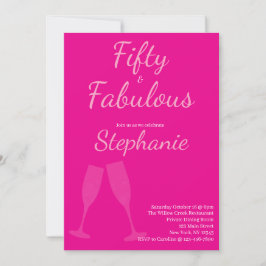 50 and Fabulous | 50th Birthday Party Pink Inbjudningar