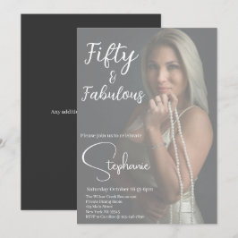 50 and Fabulous | 50th Birthday Party White Inbjudningar