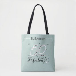 50 and Fabulous Birthday Personalized Name Modern Tygkasse