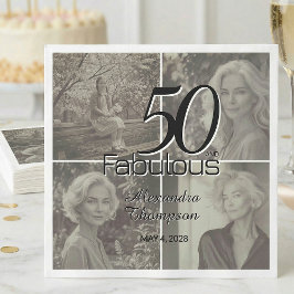 50 and Fabulous Birthday Photo Collage Party Pappersservett