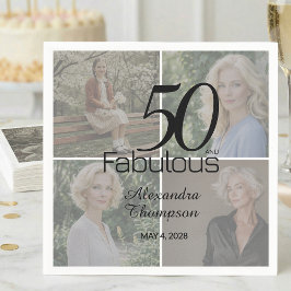 50 and Fabulous Birthday Photo Collage Party Pappersservett