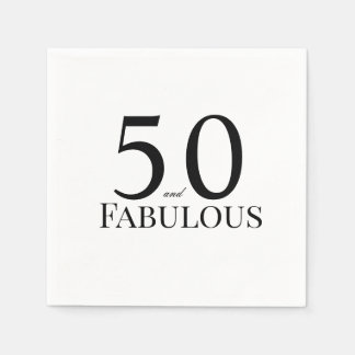 50 and Fabulous Black Birthday Party Pappersservett