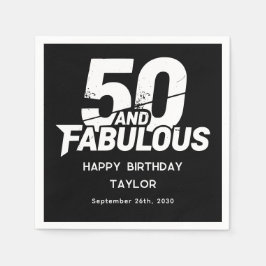 50 and Fabulous Bold Grunge Distressed Birthday Pappersservett