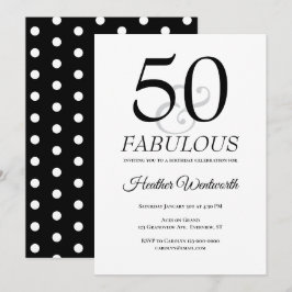 50 and Fabulous Classic Dots 50th Birthday Inbjudningar