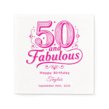 50 and Fabulous Festive Swirls Whimsical Pink