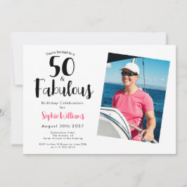 50 and Fabulous Photo 50th Birthday Party  Inbjudningar