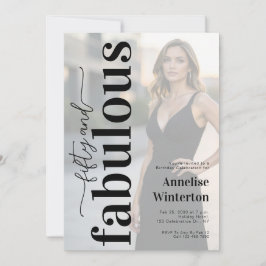 50 and Fabulous Photo 50th Birthday Party Inbjudningar