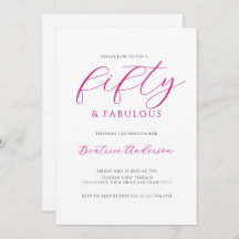 50 and Fabulous Pink White Birthday Party