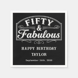 50 and Fabulous Rustic Script & Line Art Pappersservett