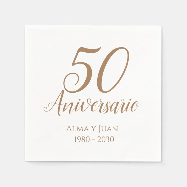 50 Aniversario Spanska femtioårsjubileet Napkin Pappersservett (Framsidan)