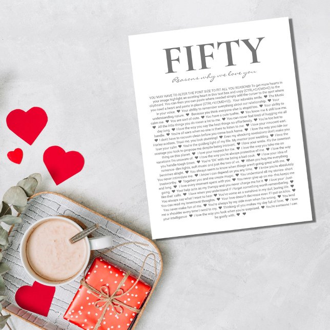 50 anledningar till att vi kärlek er bröllop vow k poster (Skapare uppladdad)