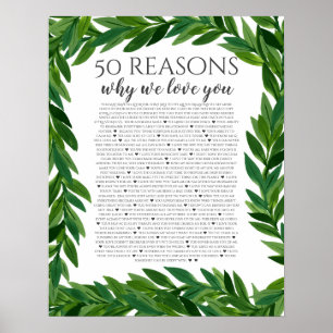 50 anledningar till att vi kärlek lämnar vår h poster