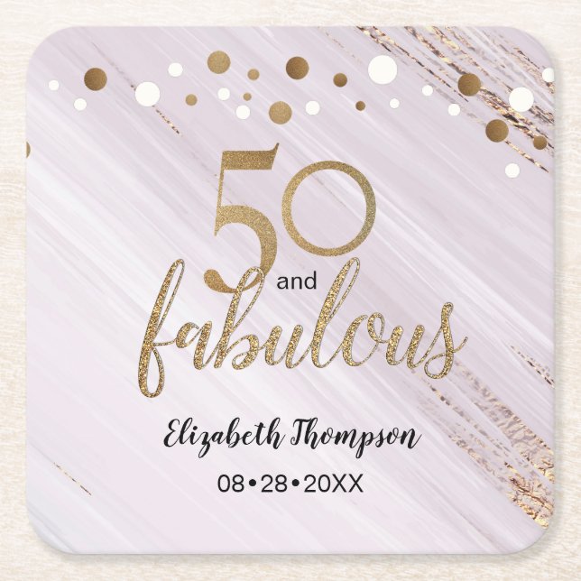 50-anpassningsbar och fantastiska vattenfärgs- och underlägg papper kvadrat (Framsidan)