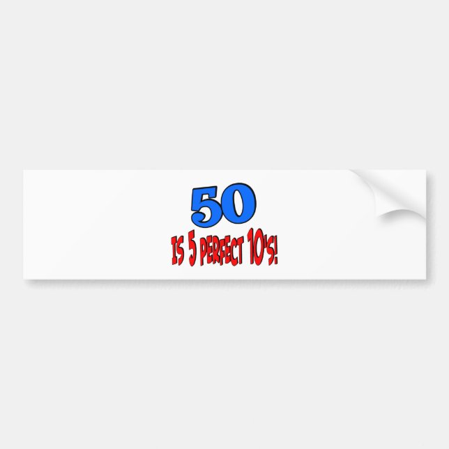 50 är 5 perfekta 10s (BLÅTT) Bildekal (Framsidan)