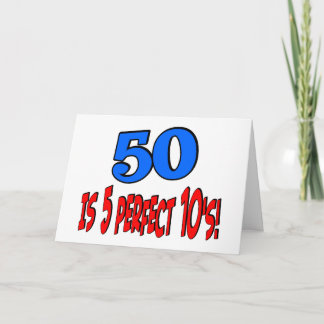 50 är 5 perfekta 10s (BLÅTT) Kort
