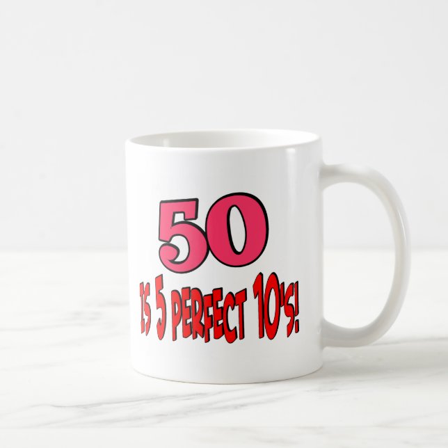 50 är 5 perfekta 10s (ROSOR) Kaffemugg (Höger)