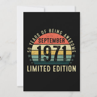 50 år av att vara fantastisk september födelsedag inbjudningar