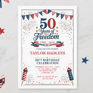 50 år av frihet 50-årsdag inbjudningar